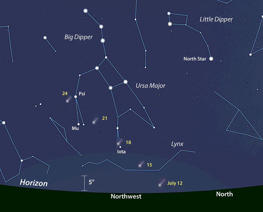 Il percorso di Neowise (Sky & Telescope)